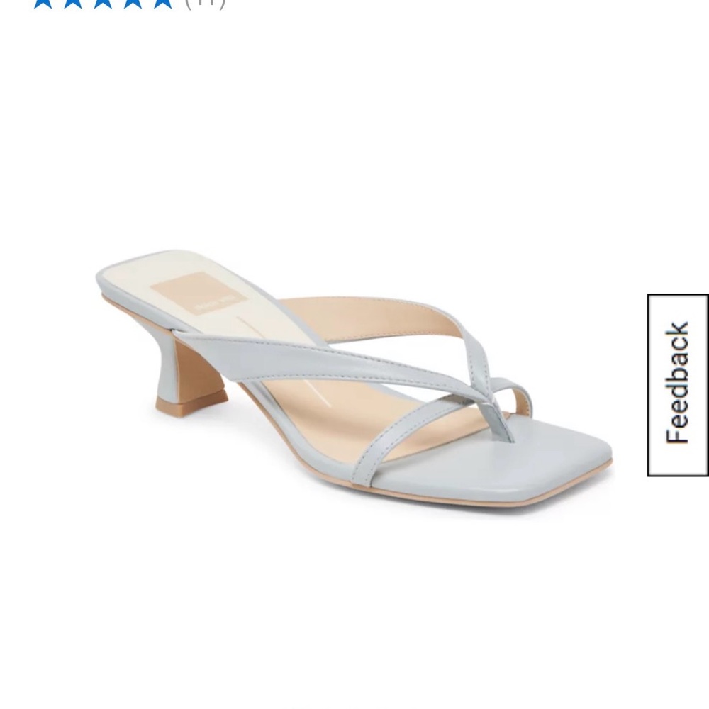 Dolce Vita Pale Blue Strappy Square-Toe Slide Sandals